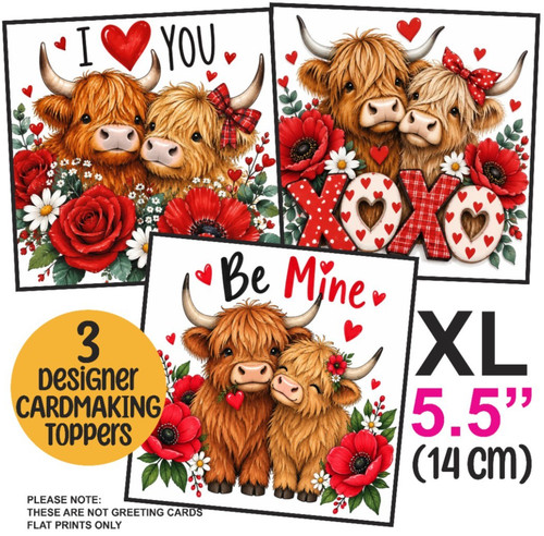 Highland cow valentine - 3,