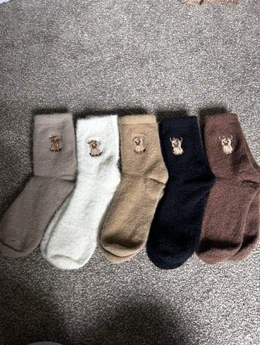 Cute highland cow fluffy - highland, socks