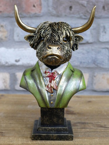 Highland cow bust ornament - cow,
