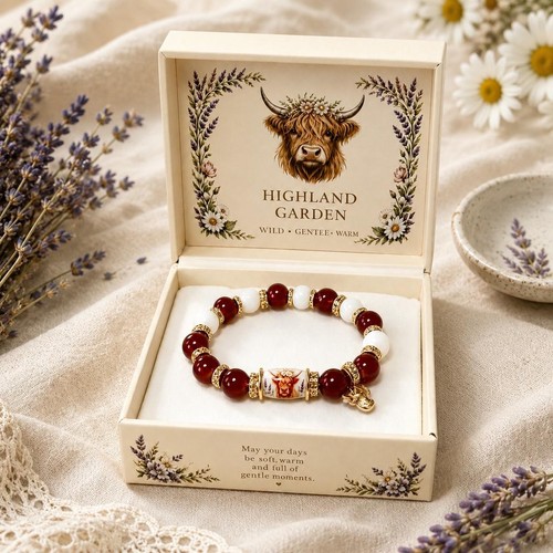 Highland cow beaded bracelet - cow,