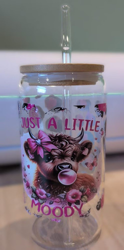Adorable highland cow glass - highland,