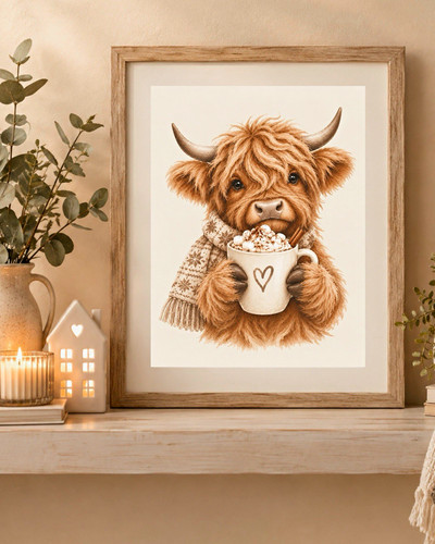 Cow holding heart mug picture - heart,