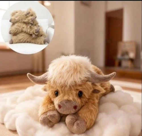 Highland cow plush pillow - highland,