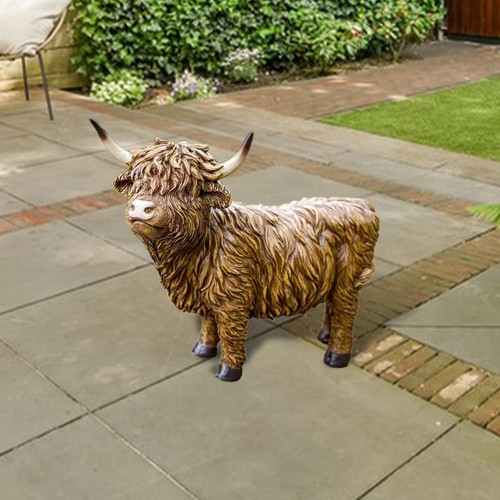 Garden statue highland cow - garden,