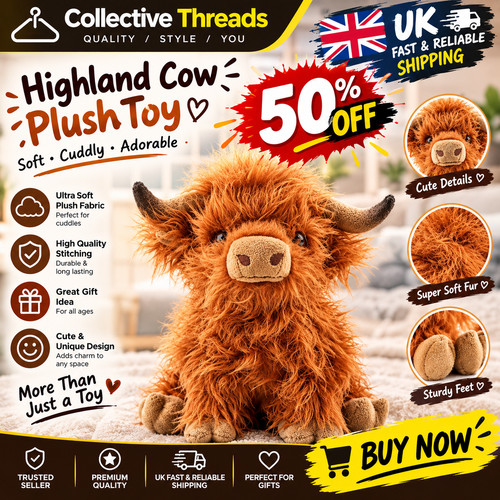 30cm highland cow plush - 30cm, soft