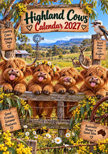 Highland cows 2027 calendar - 2027,