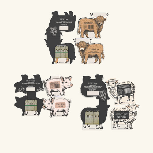 Farmyard animals seedsticks - farmyard,