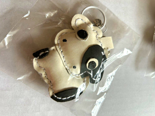 Handmade leather cow keyring - handmade,