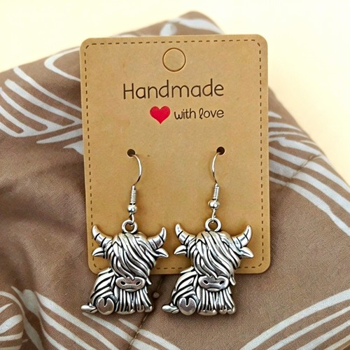 Handmade highland cow dangle - cow,