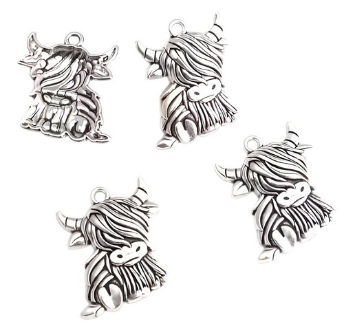 Highland cow metal charms - x,