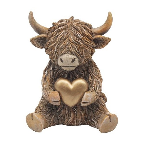 Sitting highland cow heart - highland,