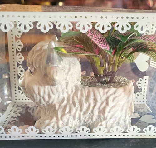 White cow figurine resin - white,