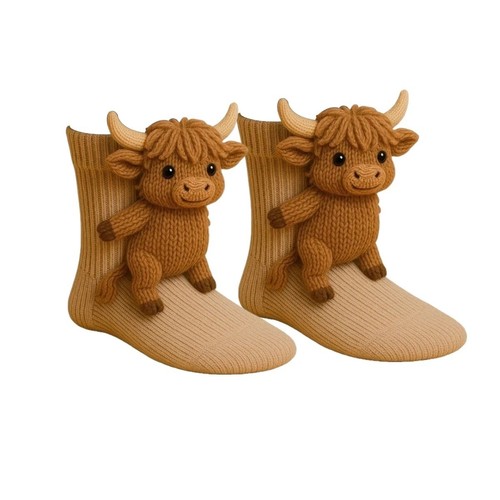 Cute highland cow socks - cute,