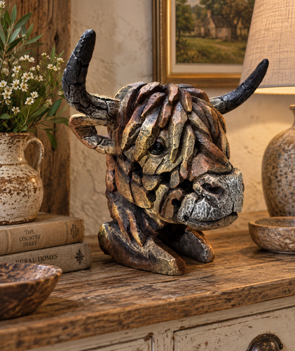 Bust highland cow resin - cow,