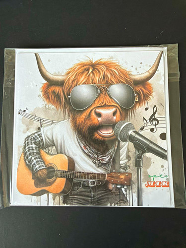 Highland cow musician - highland,