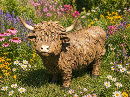 Large highland cow resin - cow,