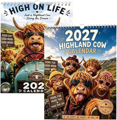 2027 funny highland cow - cow, wall