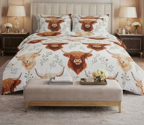 Scottish highland cow duvet - cow,