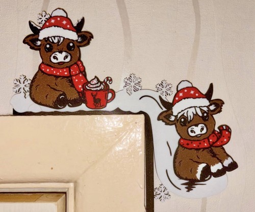 Highland cow christmas door - highland,