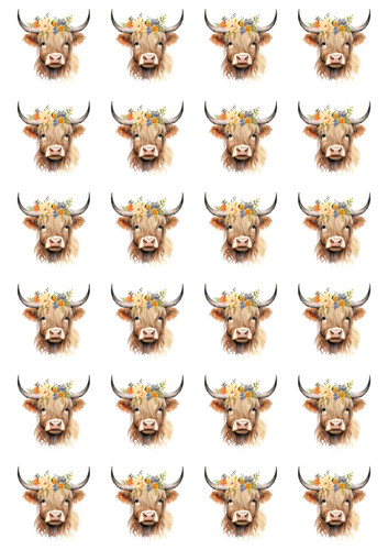 Highland cows cupcake toppers - highland,