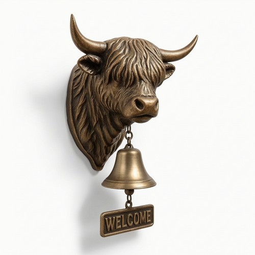 Highland cow welcome - welcome, bell