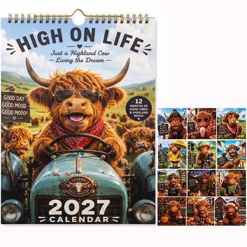 2027 funny highland cow - 2027,