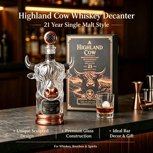Highland cow whiskey decanter - cow,