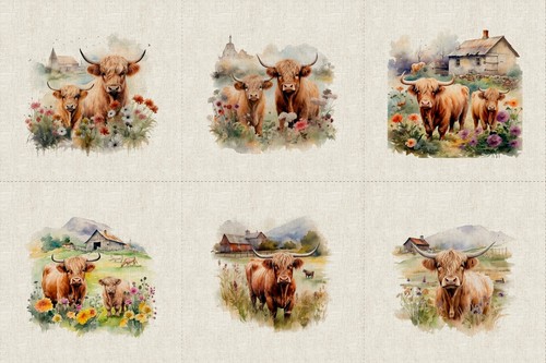 Highland cows cushion - cows,