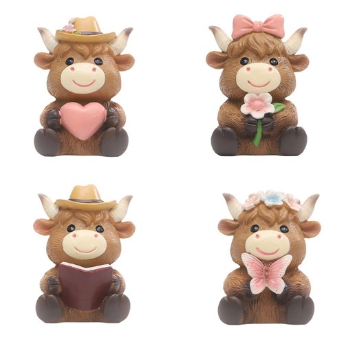 Spring highland cow statue - spring,