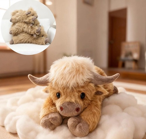 Highland cow plush - cow, pillow