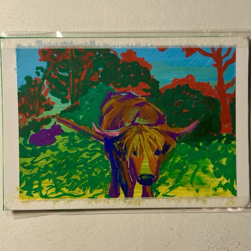Highland cow aceo - highland,