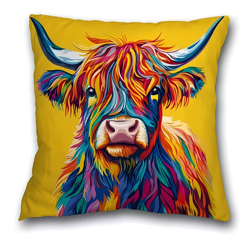 Highland cow cushion - cushion, cover