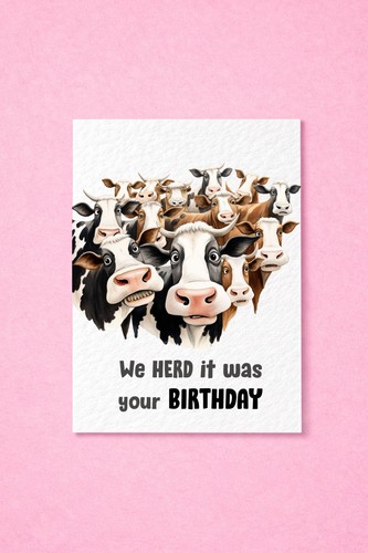 Funny cow card herd it - funny, we