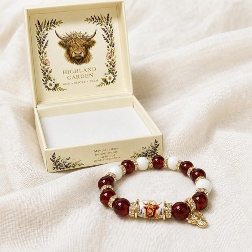 Highland cow beaded bracelet - beaded,
